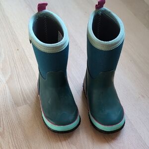 Kids Waterproof Boots - Teal and Pink